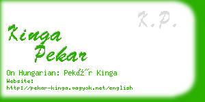 kinga pekar business card